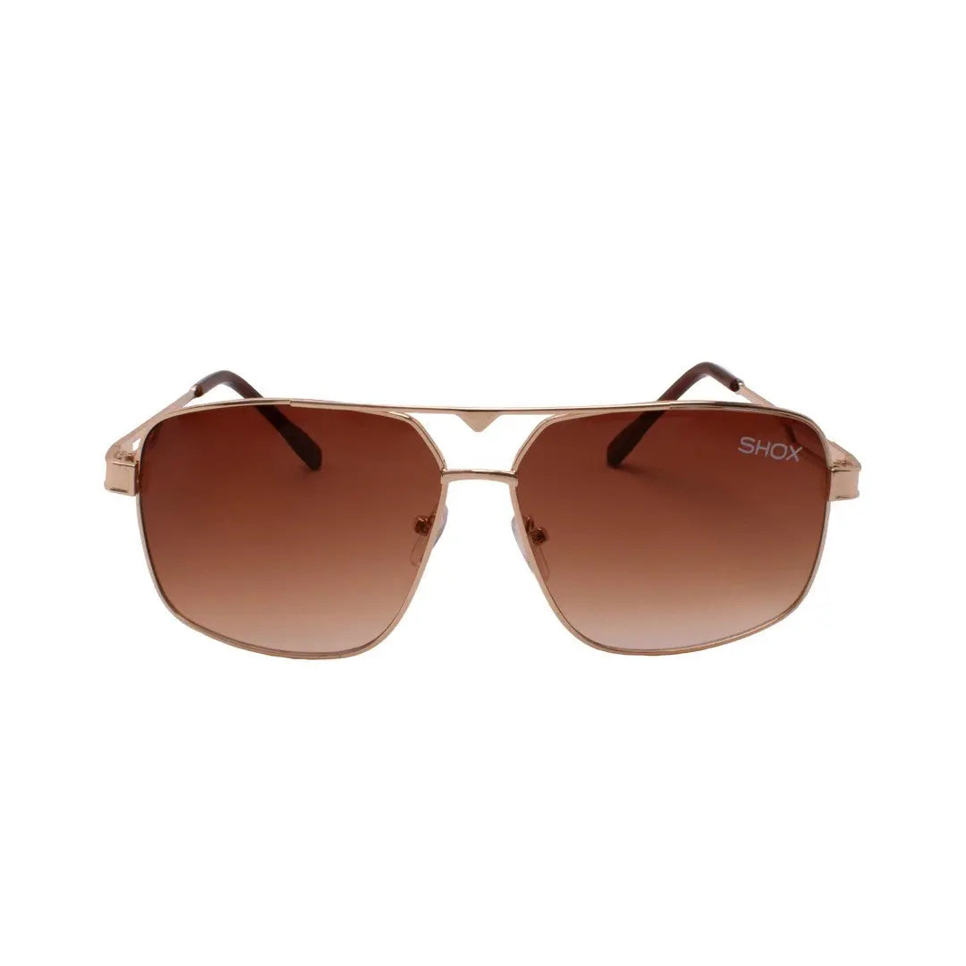 99 Problems – Lightweight Metal Trapezoid Sunglasses in Gold & Tinted Lens Finishes Shoxshades