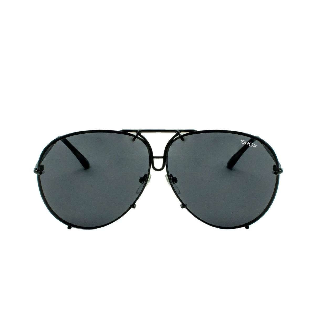 Blackout – Oversized Unisex Aviators in Classic Matte Black Shoxshades
