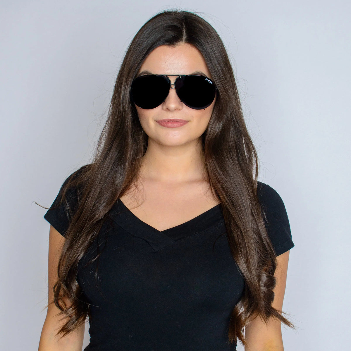 Blackout – Oversized Unisex Aviators in Classic Matte Black Shoxshades